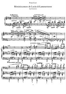 Réminiscences de 'Lucia di Lammermoor'. Transcription on Themes by Donizetti, S.397: Für Klavier by Franz Liszt