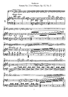Drei sonaten für Violine und Klavier, Op.12: Sonate Nr.2, Partitur und Solo Stimme by Ludwig van Beethoven