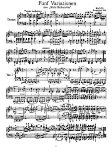 Fünf Variationen über das Lied 'Rule Britannia', WoO 79: Für Klavier by Ludwig van Beethoven