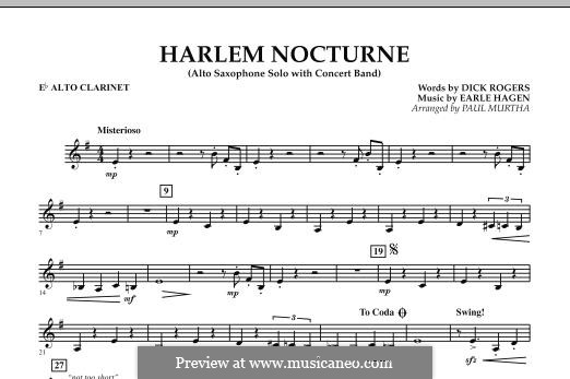 Harlem Nocturne (Alto Sax Solo with Band): Eb Alto Clarinet part by Earle Hagen