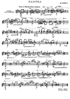 Mazurka in G-Dur: Mazurka in G-Dur by Francisco Tárrega