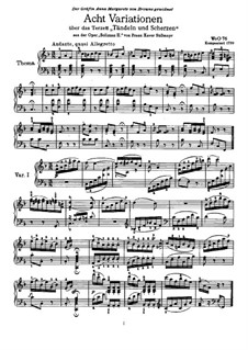 Acht Variationen über Thema aus 'Soliman II' von F. Süssmayr, WoO 76: Für Klavier by Ludwig van Beethoven