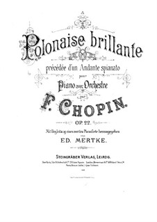 Andante spianato und Grosse brillante Polonäse, Op.22: Für zwei Klaviere, vierhändig by Frédéric Chopin