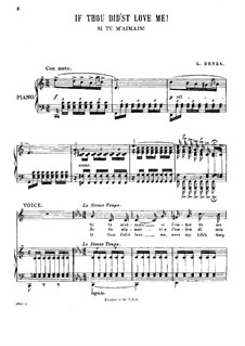 Si tu m'aimais (If Thou did'st Love Me): For deep voice by Luigi Denza