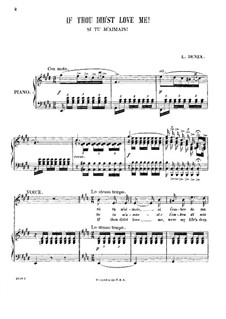 Si tu m'aimais (If Thou did'st Love Me): For high voice by Luigi Denza
