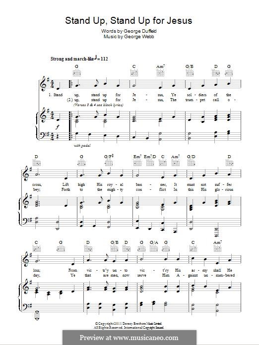 Stand Up for Jesus: Für Stimme und Klavier (oder Gitarre) by George James Webb