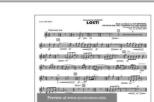 Marching Band version: 1st Bb Trumpet part by Chris Martin, Guy Berryman, Jonny Buckland, Will Champion