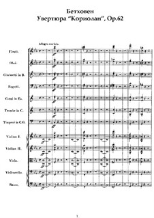 Ouvertüre Coriolan, Op.62: Partitur by Ludwig van Beethoven