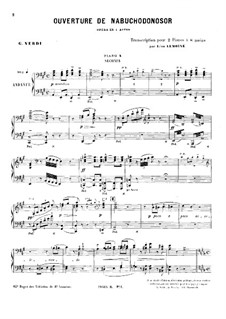 Ouvertüre: Für zwei Klaviere, achthändig – Klavierstimme I by Giuseppe Verdi