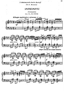 Achtzehn Stücke für Klavier, TH 151 Op.72: Nr.1 Impromptu by Pjotr Tschaikowski