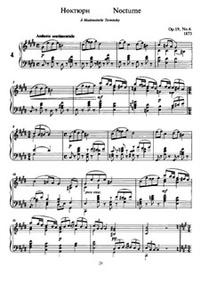 Sechs Stücke für Klavier, TH 133 Op.19: Nr.4 Nocturne by Pjotr Tschaikowski