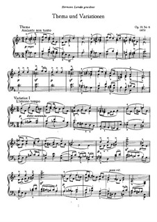 Sechs Stücke für Klavier, TH 133 Op.19: Nr.6 Thema und Variationen by Pjotr Tschaikowski