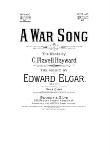 Zwei Lieder, Op.5: No.1 A War Song by Edward Elgar