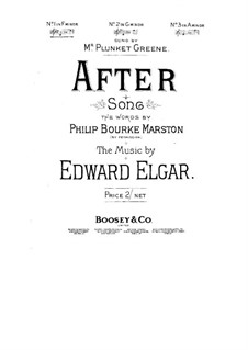 Zwei Lieder, Op.31: No.1 After by Edward Elgar