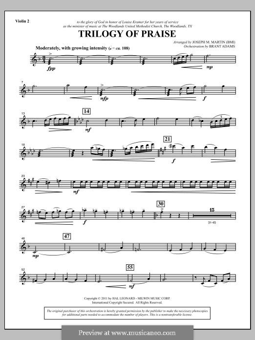 Trilogy of Praise: Violin 2 part by Unknown (works before 1850)