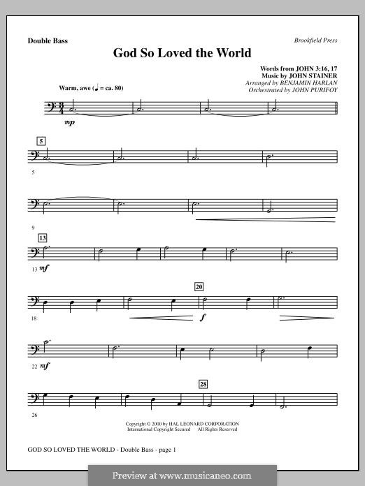 God so loved the world: Kontrabass-Stimme by John Stainer