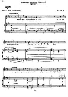 Sechs Romanzen, TH 98 Op.27: Nr.4 Abend by Pjotr Tschaikowski