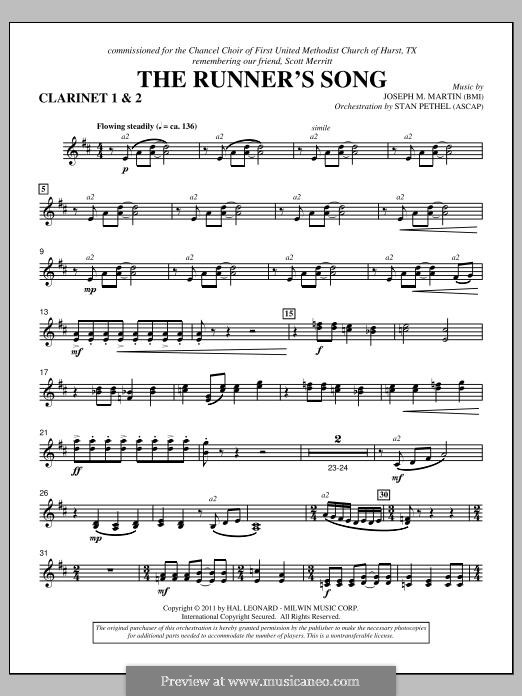 The Runner's Song: Bb Clarinet 1,2 part by Joseph M. Martin