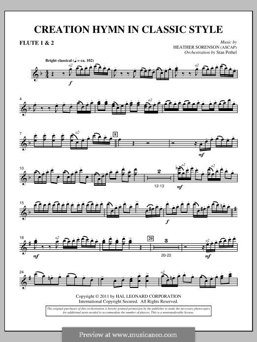 Creation Hymn in Classic Style: Flute 1 & 2 part by Heather Sorenson