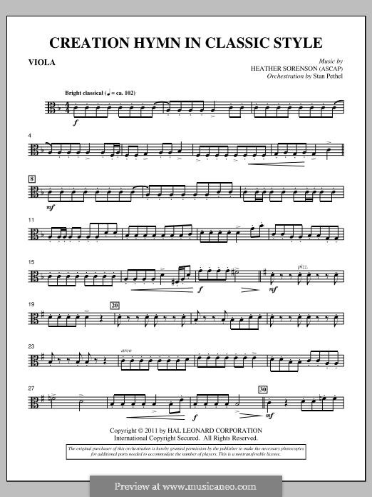 Creation Hymn in Classic Style: Violastimme by Heather Sorenson