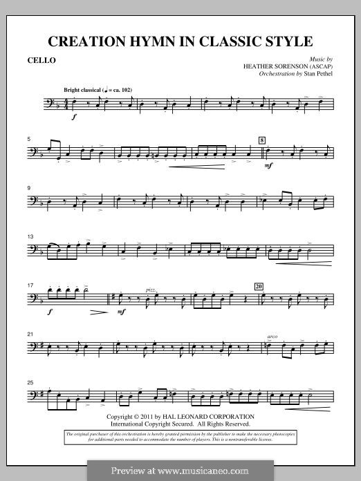 Creation Hymn in Classic Style: Cellostimme by Heather Sorenson