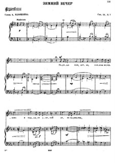Sechzehn Lieder für Kinder, TH 104 Op.54: No.7 Winter Evening by Pjotr Tschaikowski