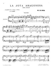 Jota Aragonesa: Für zwei Klaviere, achthändig – Stimmen für Klavier II by Michail Glinka