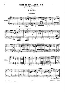 Trot de cavalerie for Piano Four Hands: Trot de cavalerie for Piano Four Hands by Michail Glinka
