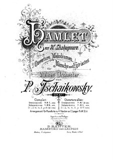 Hamlet, TH 23 Op.67b: Für Klavier, vierhändig by Pjotr Tschaikowski