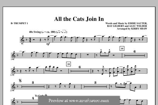 All The Cats Join In: Bb Trumpet 1 part by Alec Wilder, Ray Gilbert