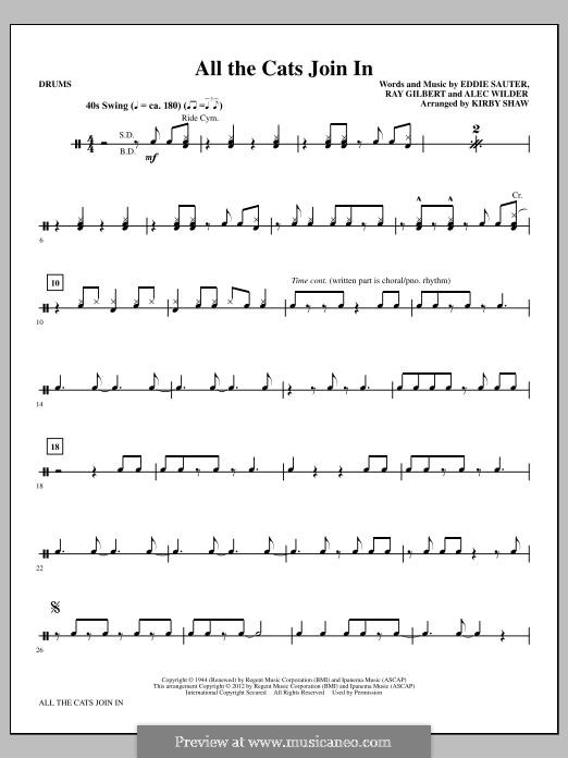All The Cats Join In: Drums part by Alec Wilder, Ray Gilbert