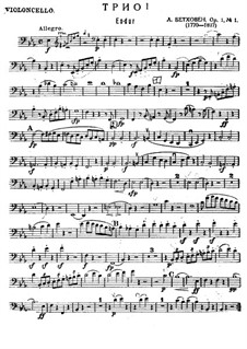 Drei Klaviertrios, Op.1: Trio Nr.1 – Cellostimme by Ludwig van Beethoven