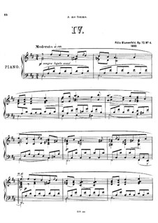 Vier Preluden für Klavier, Op.12: Präludium Nr.4 in D-dur by Felix Blumenfeld
