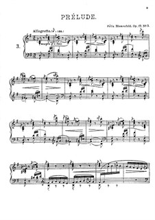 Vierundzwanzig Preluden, Op.17: Präludium Nr.3 in G-dur by Felix Blumenfeld