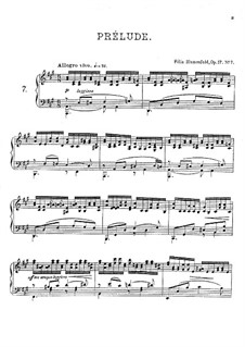 Vierundzwanzig Preluden, Op.17: Präludium Nr.7 in A-dur by Felix Blumenfeld