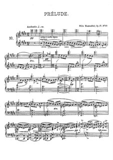 Vierundzwanzig Preluden, Op.17: Präludium Nr.10 in cis-moll by Felix Blumenfeld