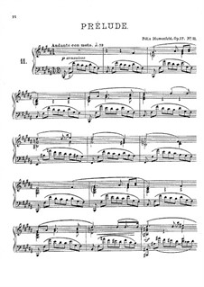 Vierundzwanzig Preluden, Op.17: Präludium Nr.11 in H-dur by Felix Blumenfeld