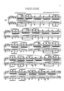 Vierundzwanzig Preluden, Op.17: Präludium Nr.13 in Fis-dur by Felix Blumenfeld