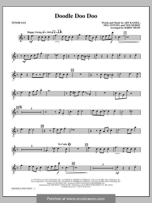 Doodle Doo Doo: Bb Tenor Saxophone part by Theodore F. Morse, Mel Stitzel, Art Kassell