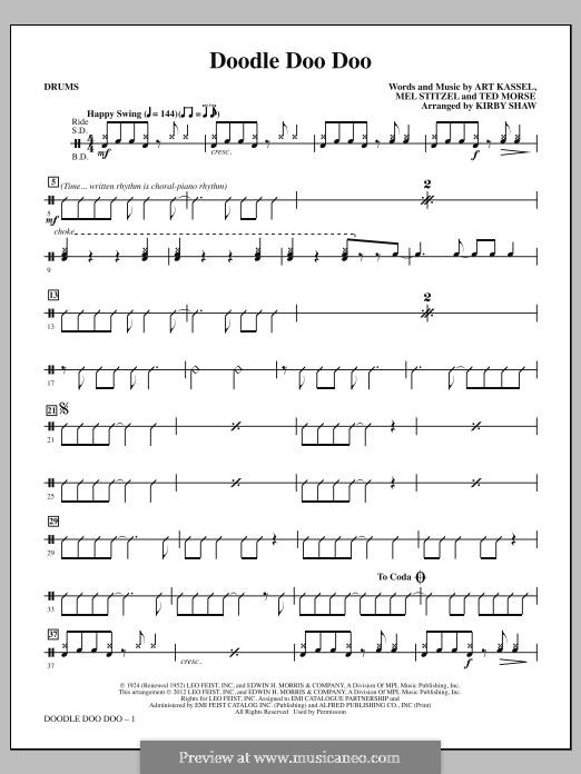 Doodle Doo Doo: Drums part by Theodore F. Morse, Mel Stitzel, Art Kassell