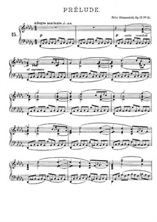 Vierundzwanzig Preluden, Op.17: Präludium Nr.15 in Des-dur by Felix Blumenfeld