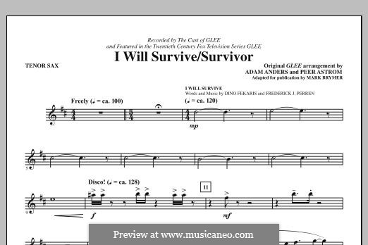 I Will Survive / Survivor (Glee Cast): Tenor Sax part by Adam Anders, Peer Åström