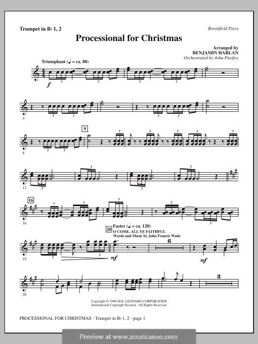 Processional for Christmas: Bb Trumpet 1 ,2 part by Unknown (works before 1850)