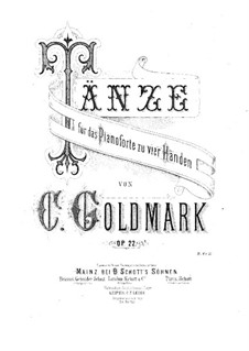 Ungarische Tänze für Klavier, vierhändig, Op.22: Ungarische Tänze für Klavier, vierhändig by Karl Goldmark