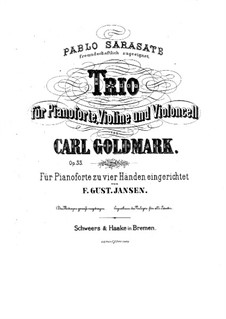 Klaviertrio in e-Moll, Op.33: Vollpartitur by Karl Goldmark