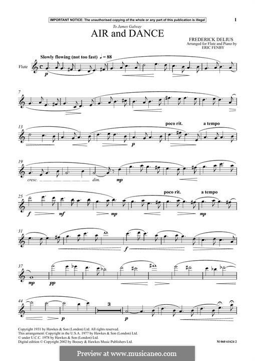 Air and Dance: Für Flöte by Frederick Delius