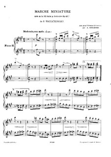Suite Nr.1 in d-Moll, TH 31 Op.43: Nr.4 Marche miniature, für zwei Klaviere – Klavierstimme II by Pjotr Tschaikowski