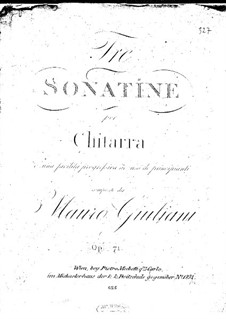 Drei Sonatinen für Gitarre, Op.71: Vollsammlung by Mauro Giuliani