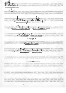 Adagio und Allegro, Op.70: Für Cello und Orchester – Violinstimme I by Robert Schumann