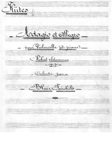 Adagio und Allegro, Op.70: Für Cello und Orchester – Flötenstimme by Robert Schumann